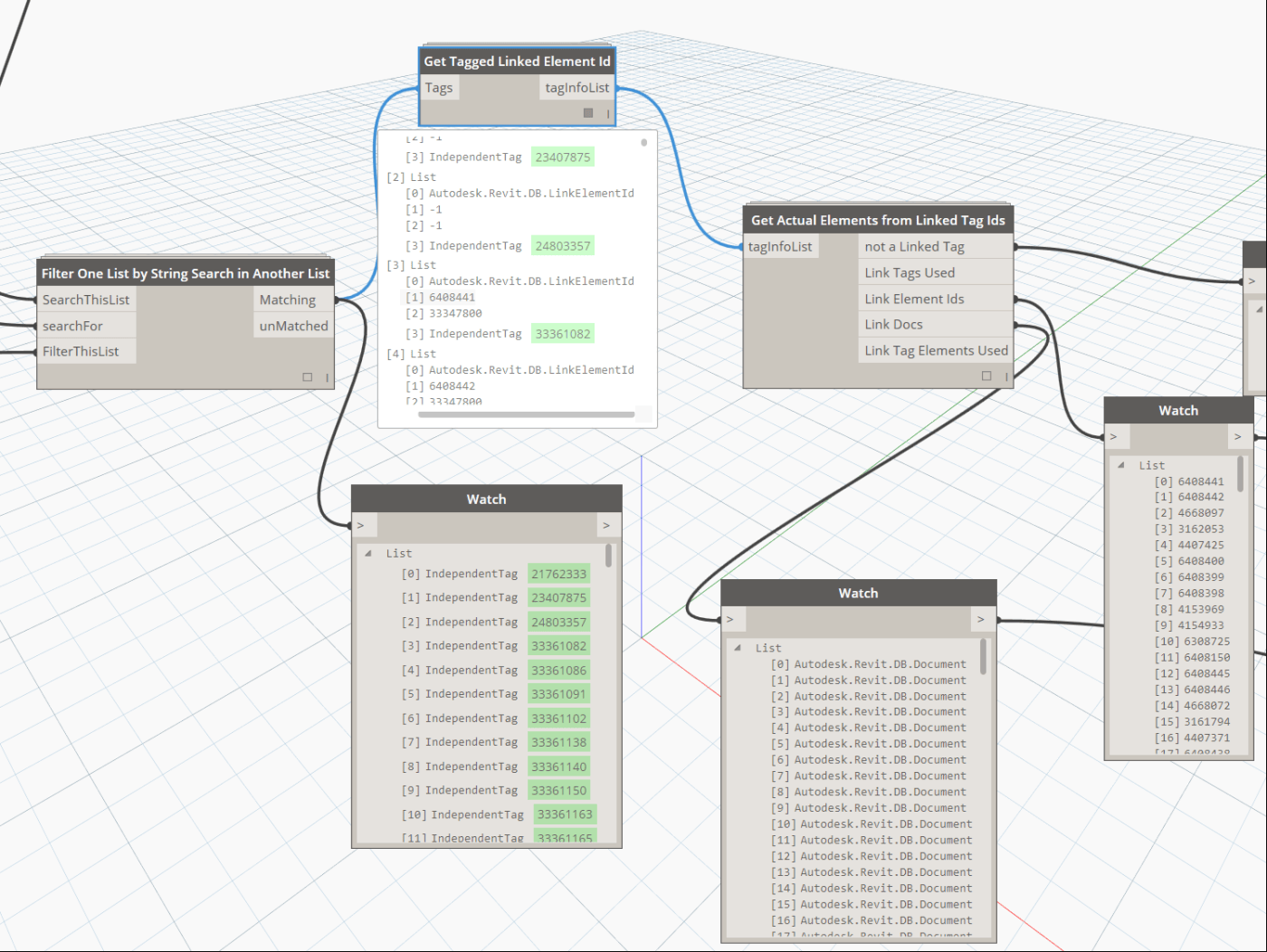 Get Tagged Linked Element Id – Dynamo Nodes