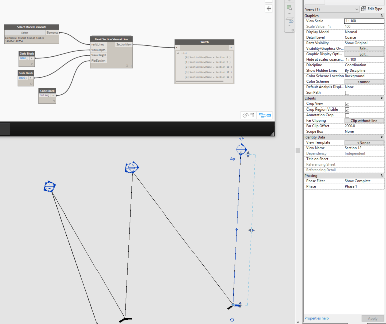 Revit Section View at Line – Dynamo Nodes