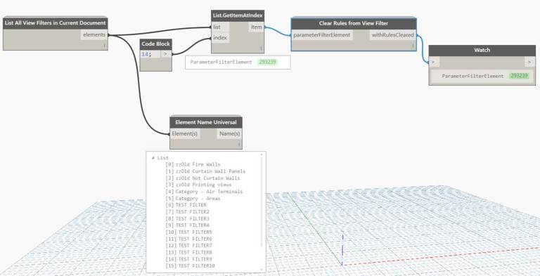 Clear Rules from View Filter – Dynamo Nodes