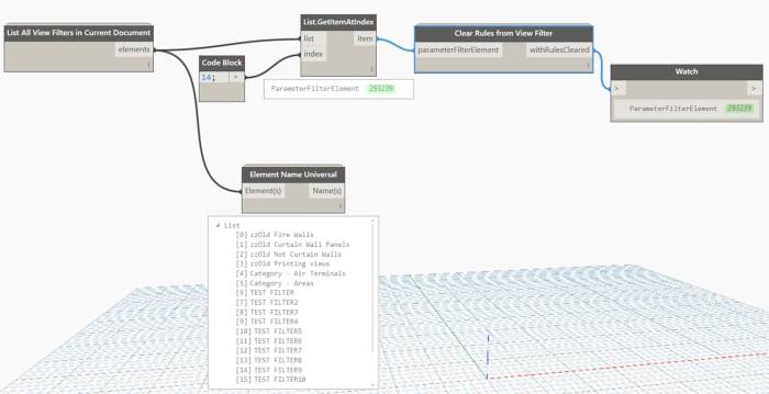 Clear Rules from View Filter – Dynamo Nodes
